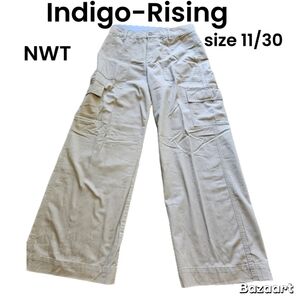 Indigo-Rising Khaki Cargo Pants Wide Leg Size 11/30 NWT